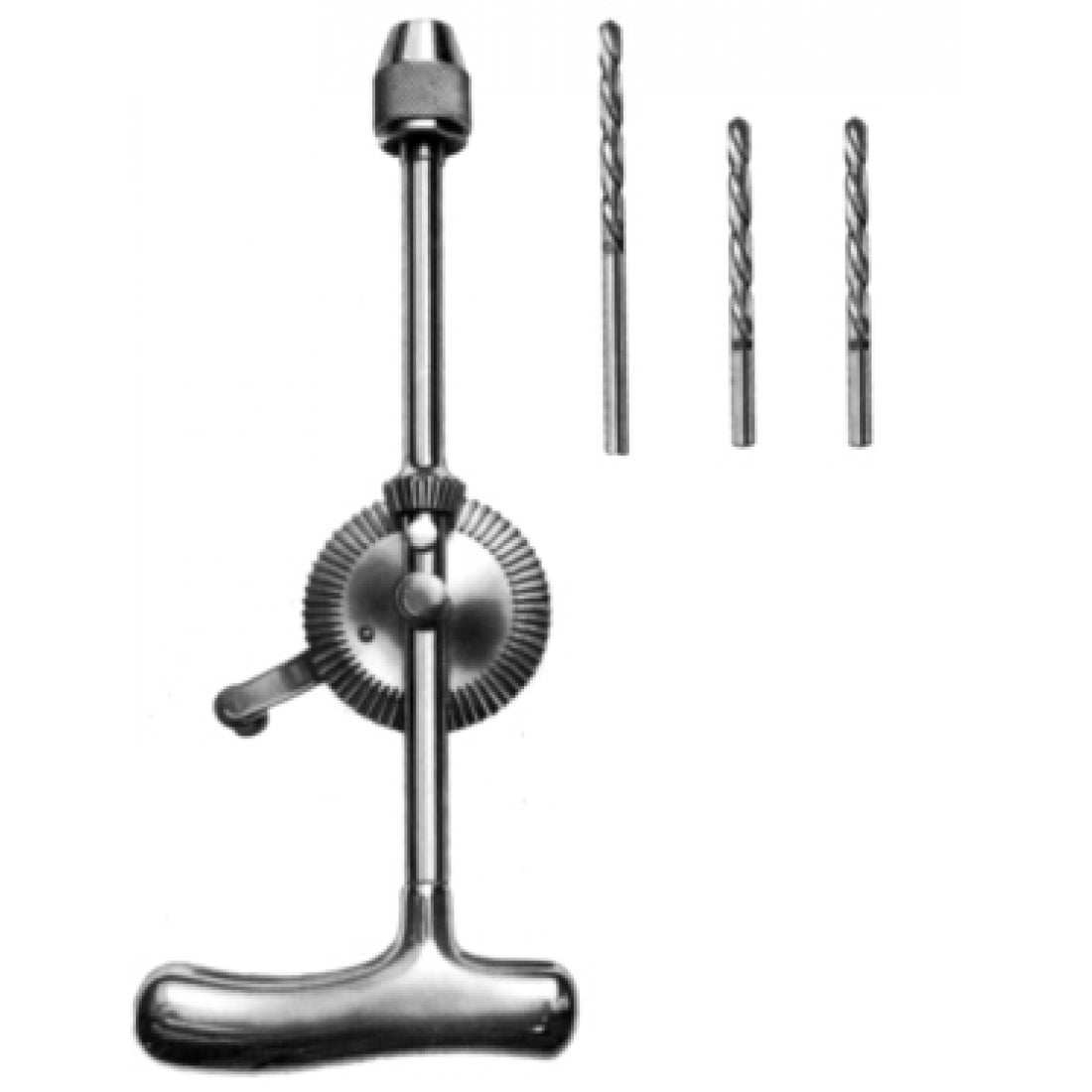 26.0084.00 Moore Hand Drill w/ s.s Jacob chuck & 3 twist