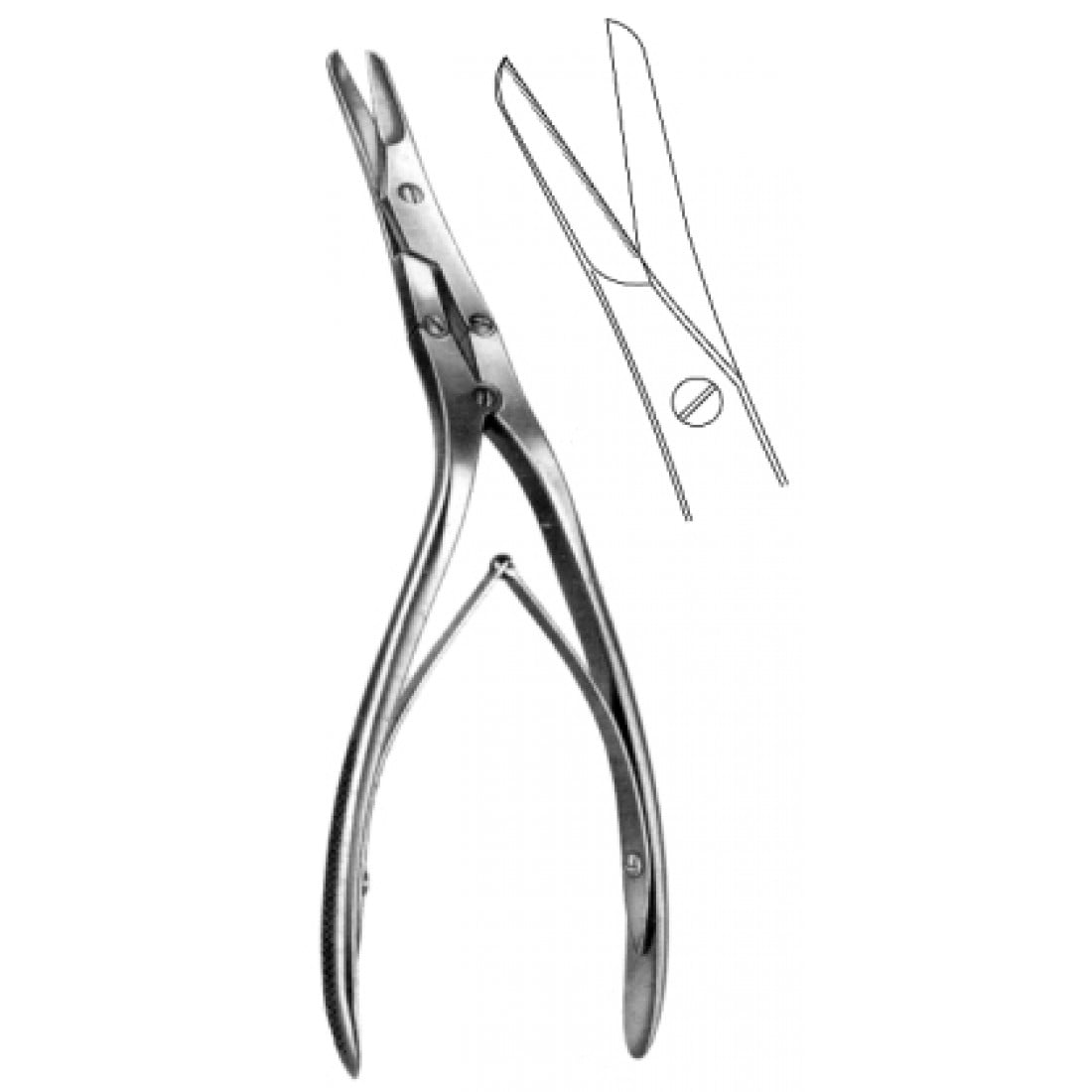 46.0330.20 Caplan Septum Makas Tırtıklı Açılı  Şaft 20cm