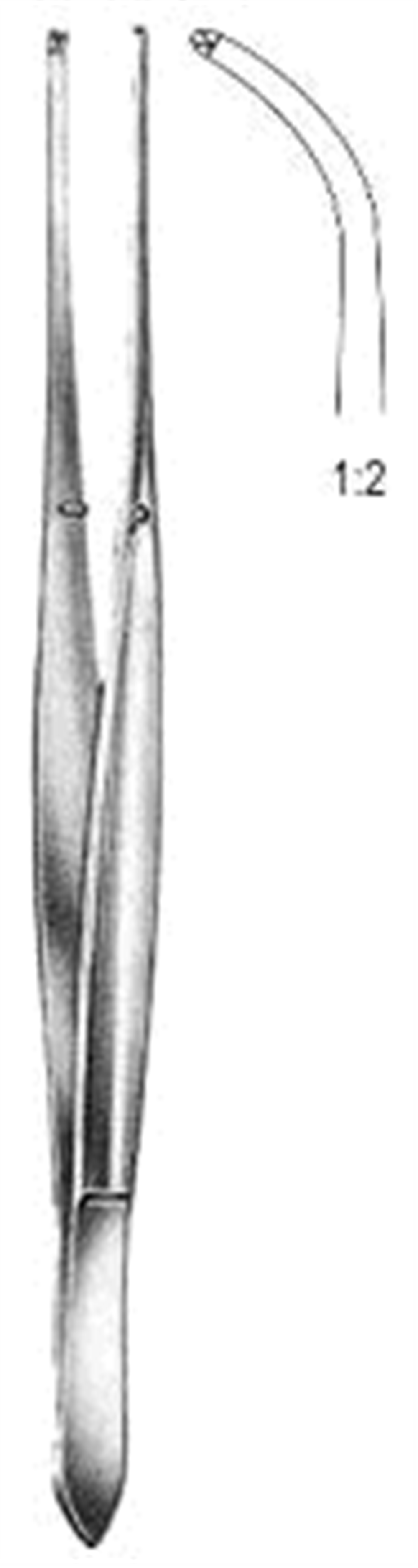 12.0223.17 Cushing Doku Forsepsi 1x2T Eğri 17.5cm