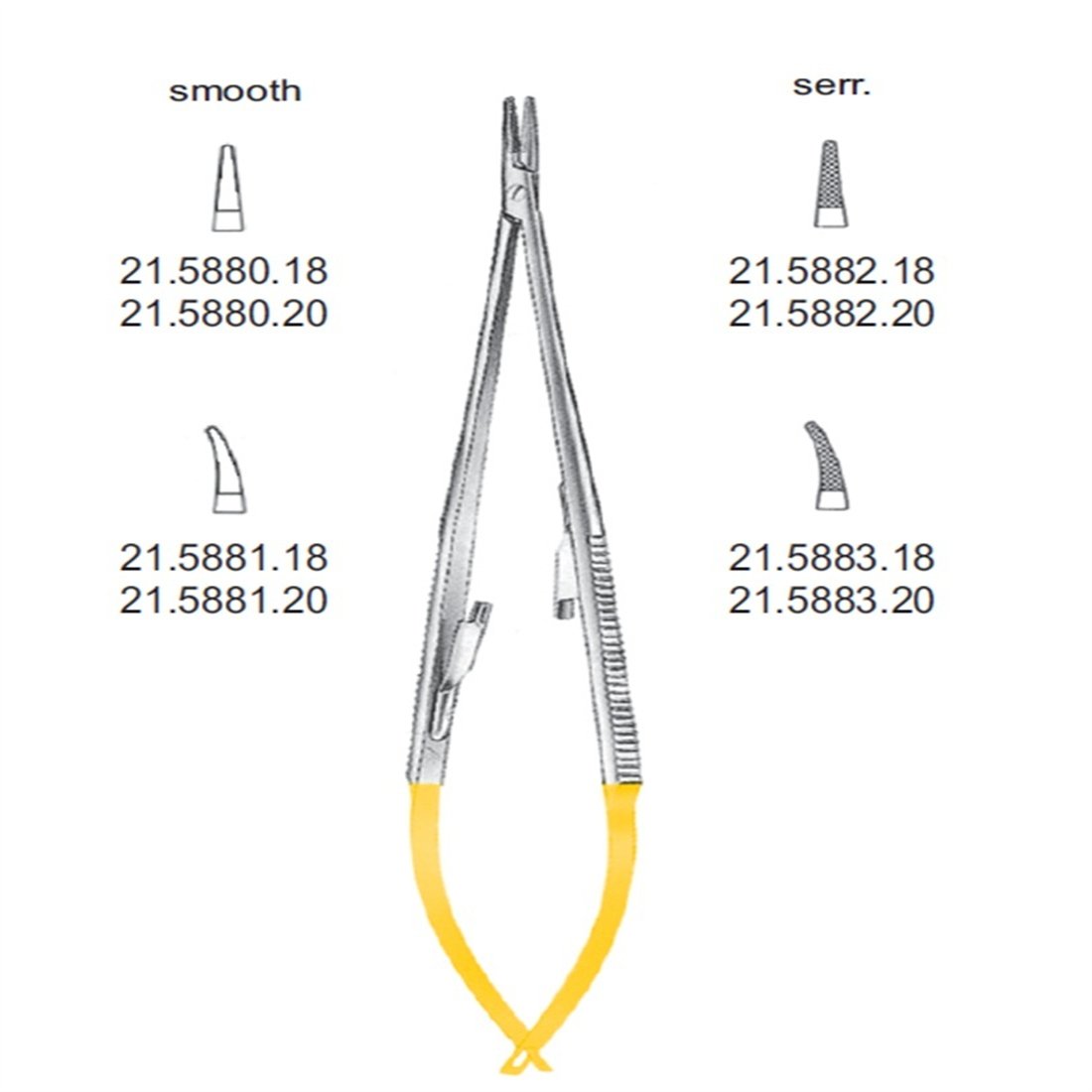 21.5883.20 Castroviejo Portegü Eğri Tırtıklı Kilitli 20cm TC