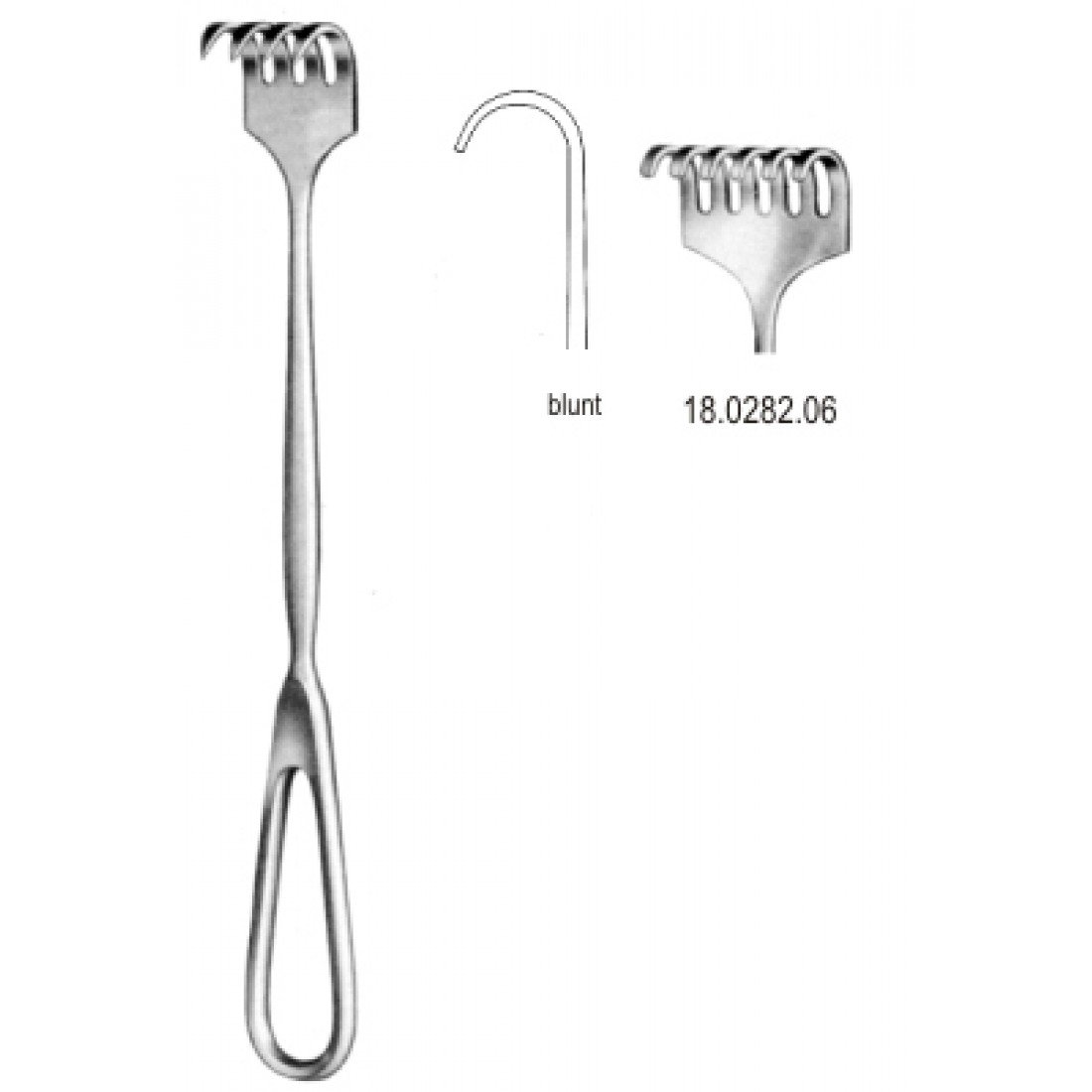18.0282.06 Volkmann Ekartör 6 Dişli Künt 22cm