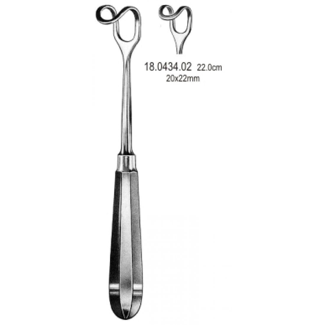 18.0434.02 Middeldorf Retractor H/handle 20x22mm, 22cm