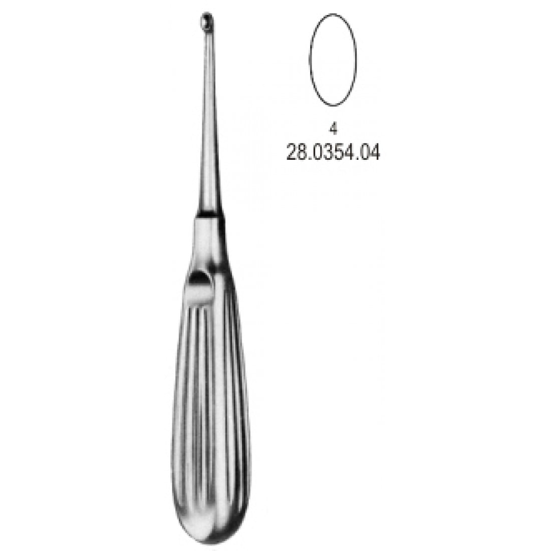 28.0354.04 Schede Kemik Küreti 17cm, Fig.4