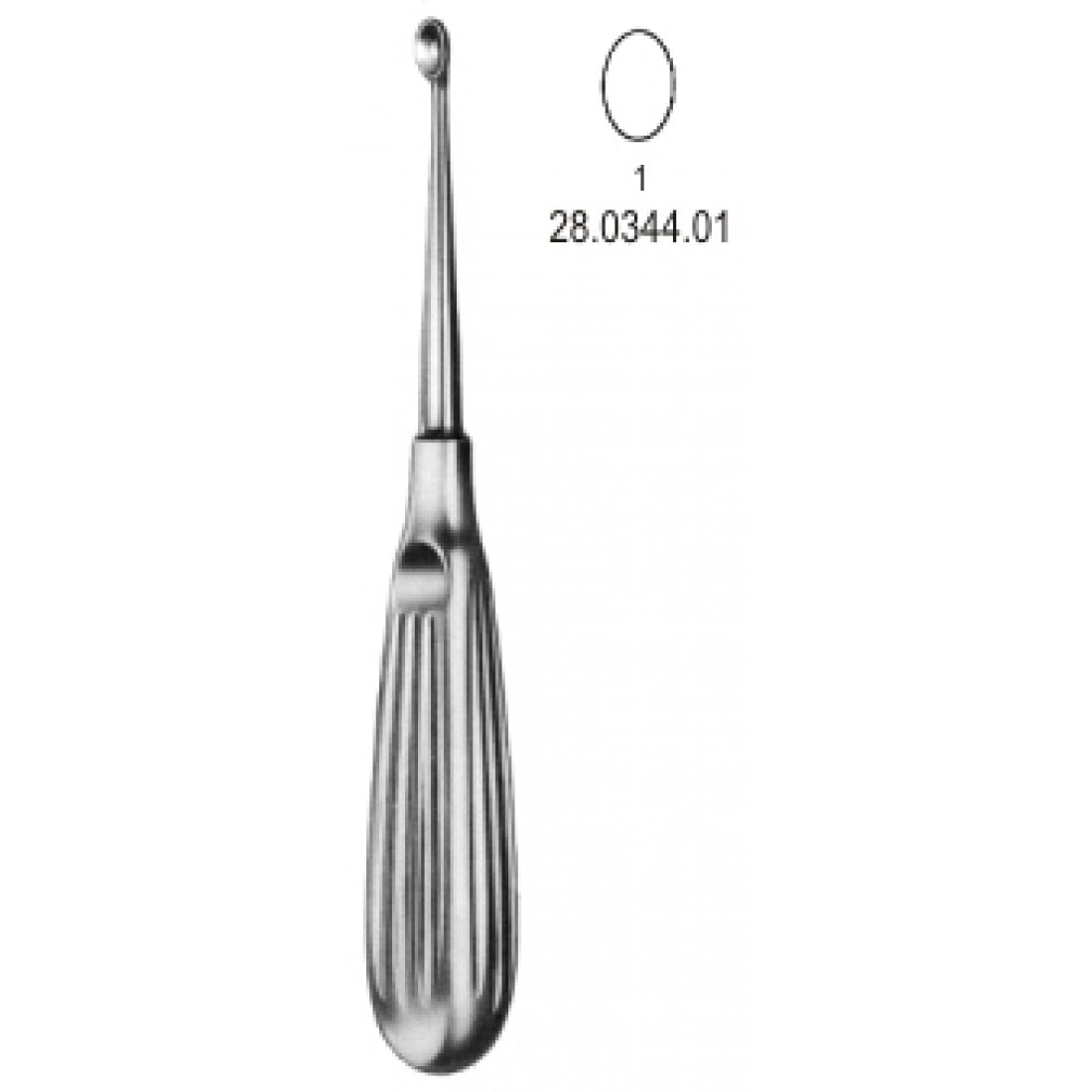 28.0344.01 Volkmann Kemik Küreti 17cm, Fig.1