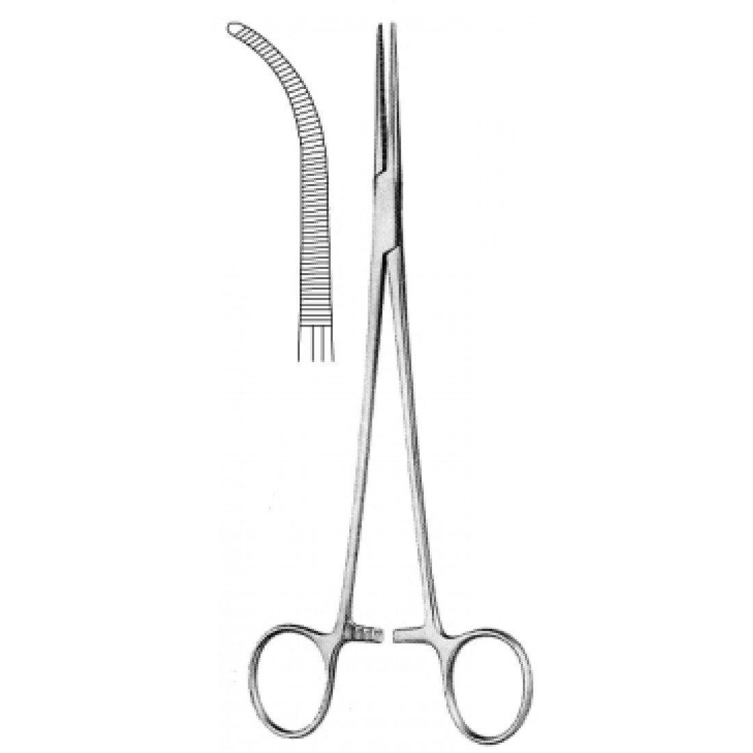 14.0313.20 Heiss Hemostatik Forseps Eğri 20cm