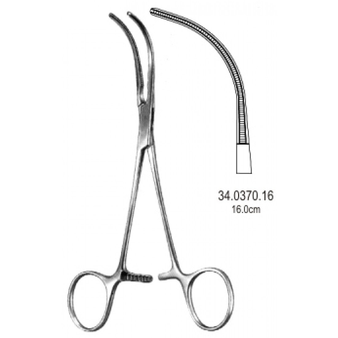 34.0370.16 DeBakey Periferik Vasküler Klemp 16cm