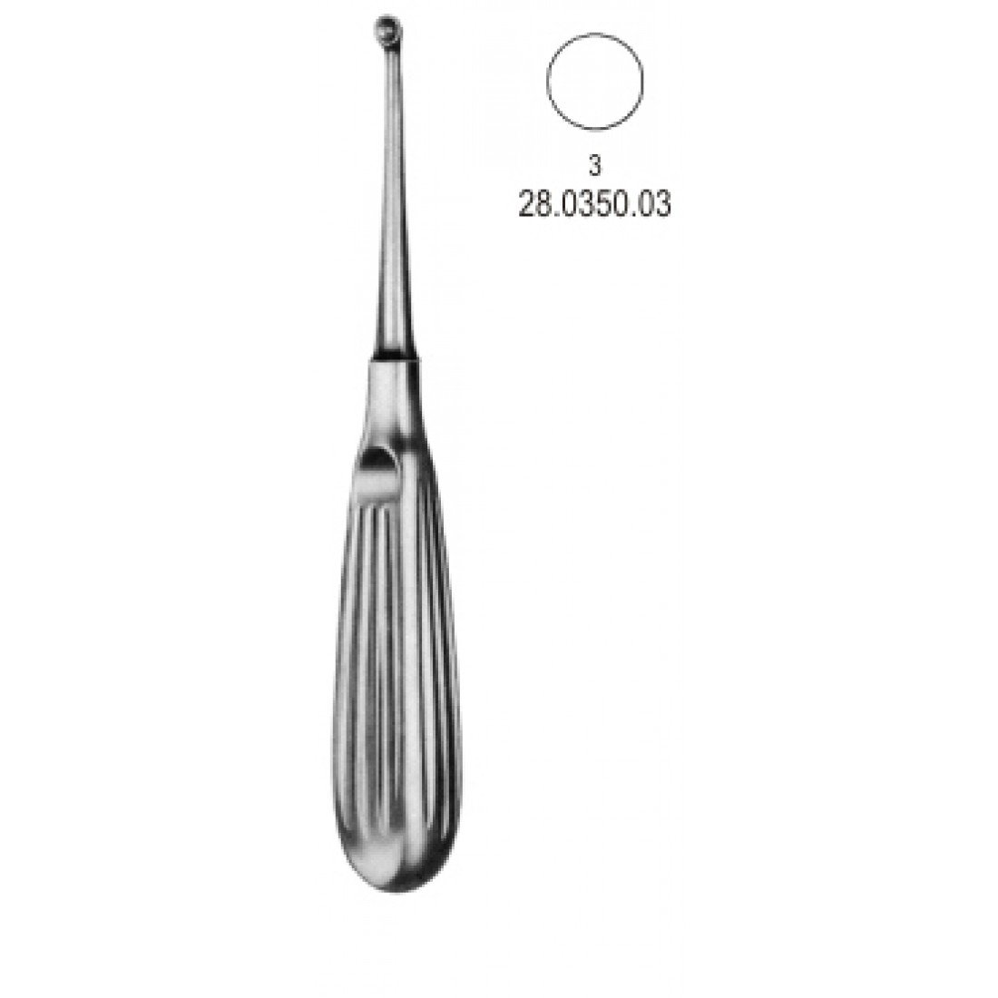 28.0350.03 Bruns Kemik Küreti 17cm, Fig.3