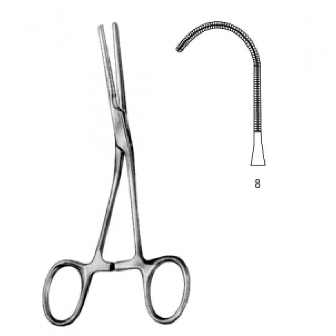 34.0632.08 Yenidoğan & Çocuk Klemp Açılı İnce Fig.8 14cm