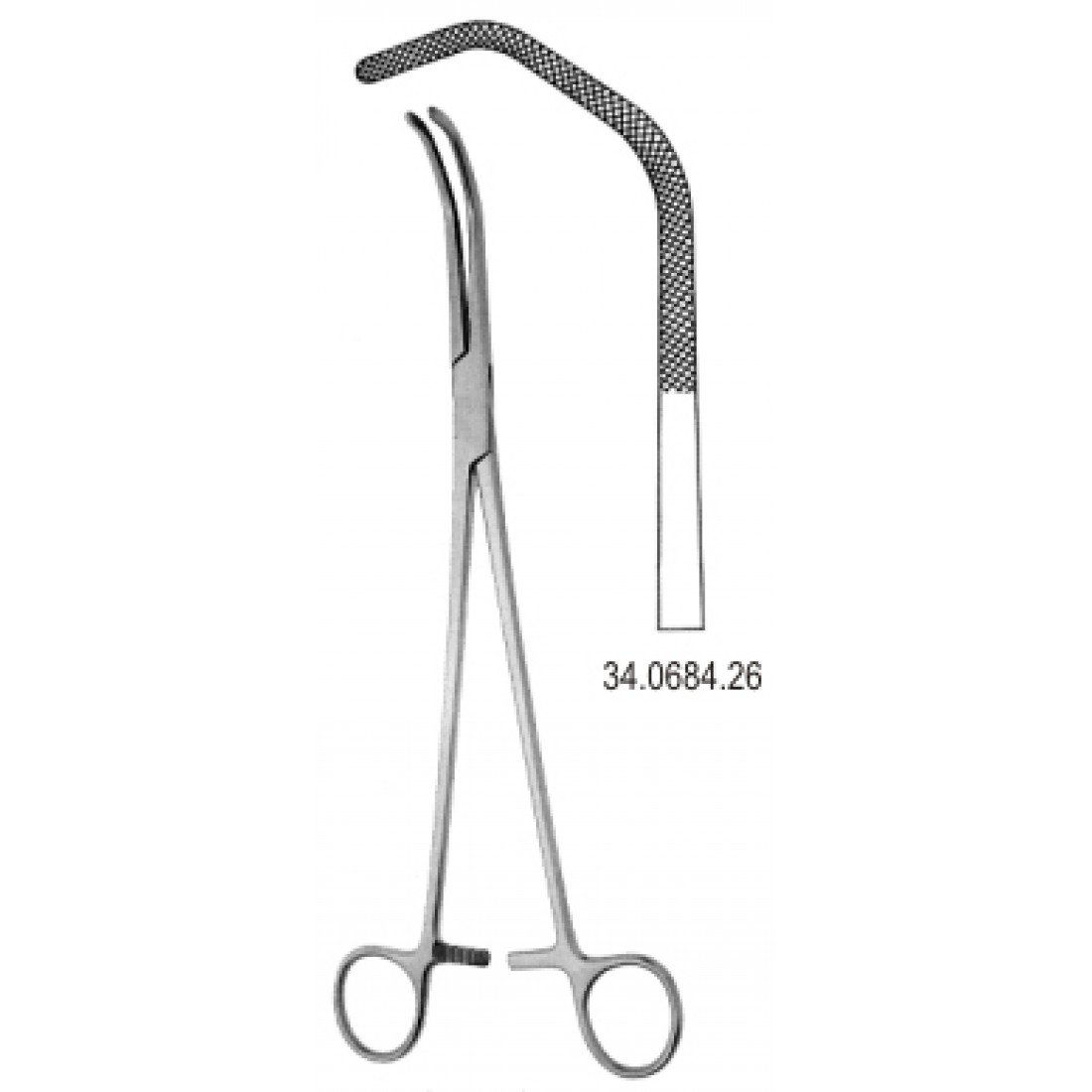 34.0684.26 Satinsky Anastomas Klemp Fig.1, 26.5cm