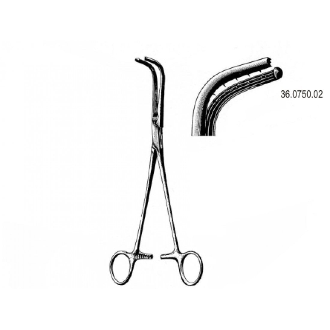 36.0750.02 Sarot Bronş Klempi Sağ 23cm