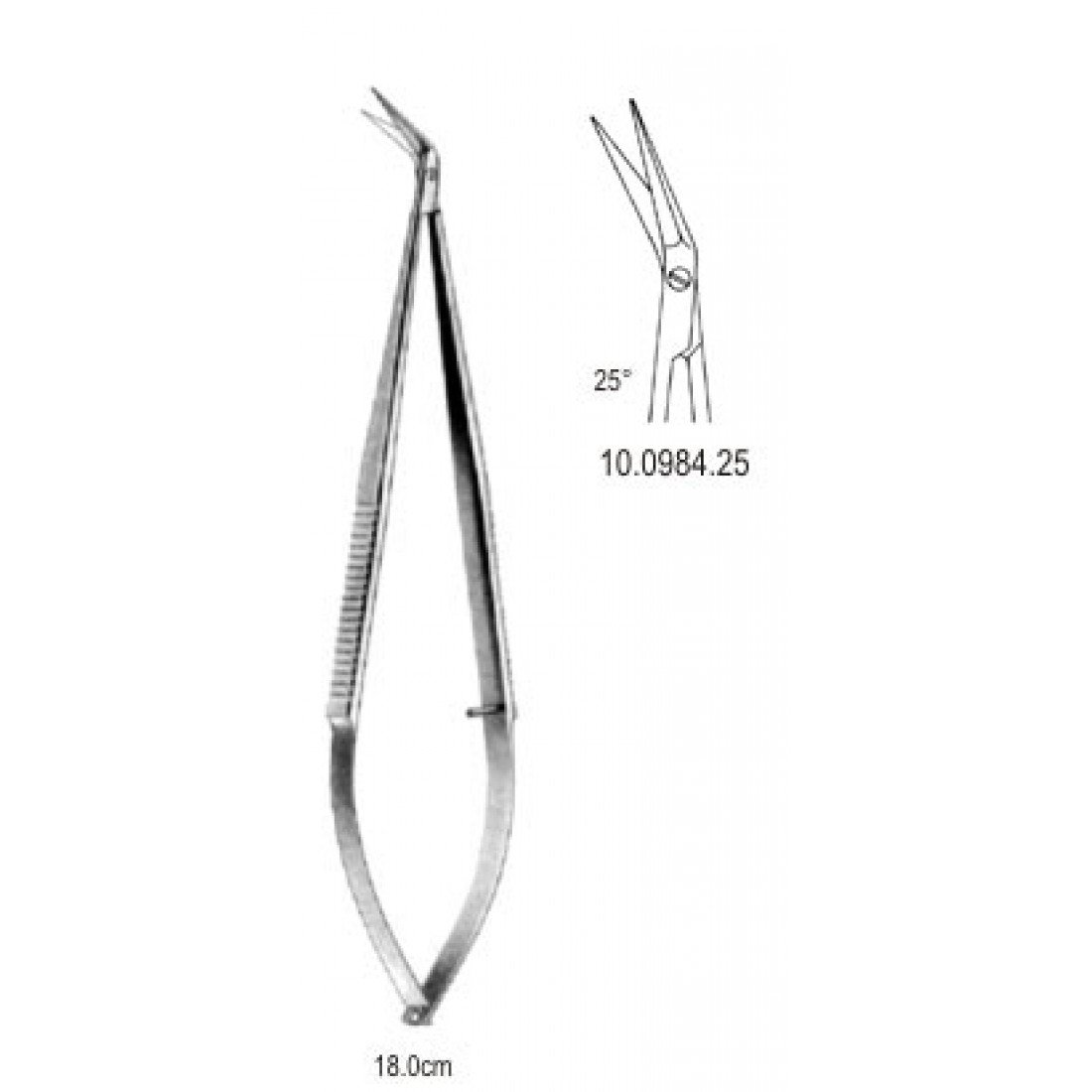10.0984.25 Mikro Makas 25ø açılı 18cm