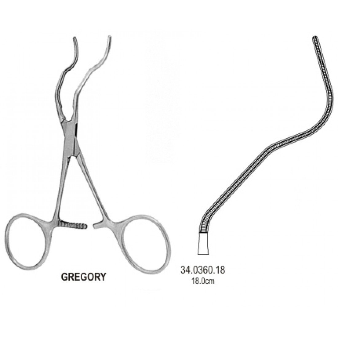 34.0360.18 Gregory Atravmatik  Klemp 18cm