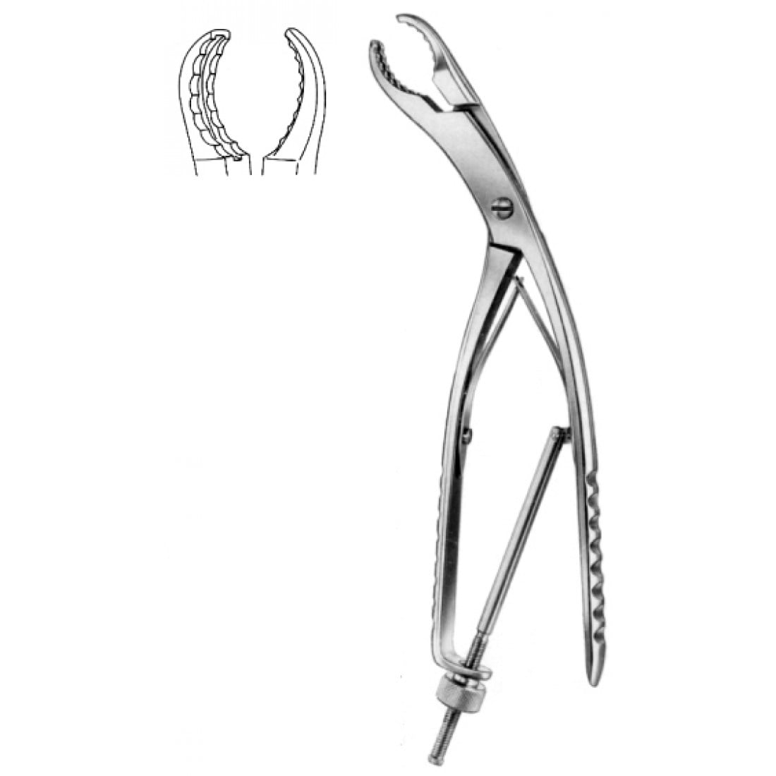 28.1044.24 Ulrich Kemik Tutma Forsepsi Eğri 25cm