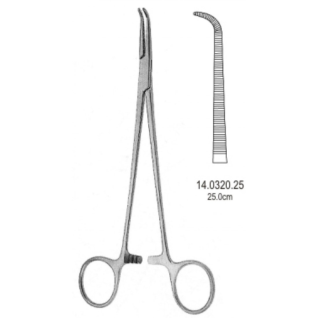 14.0320.25 Gemini Mini Hemostatik Forseps Eğri 25cm