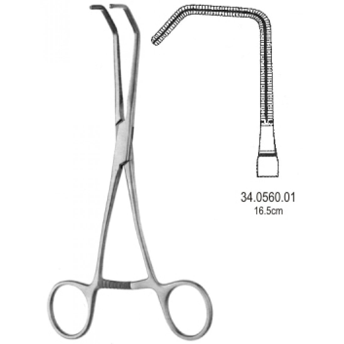 34.0560.01 Cooley Vasküler Çocuk Klempi  16.5cm