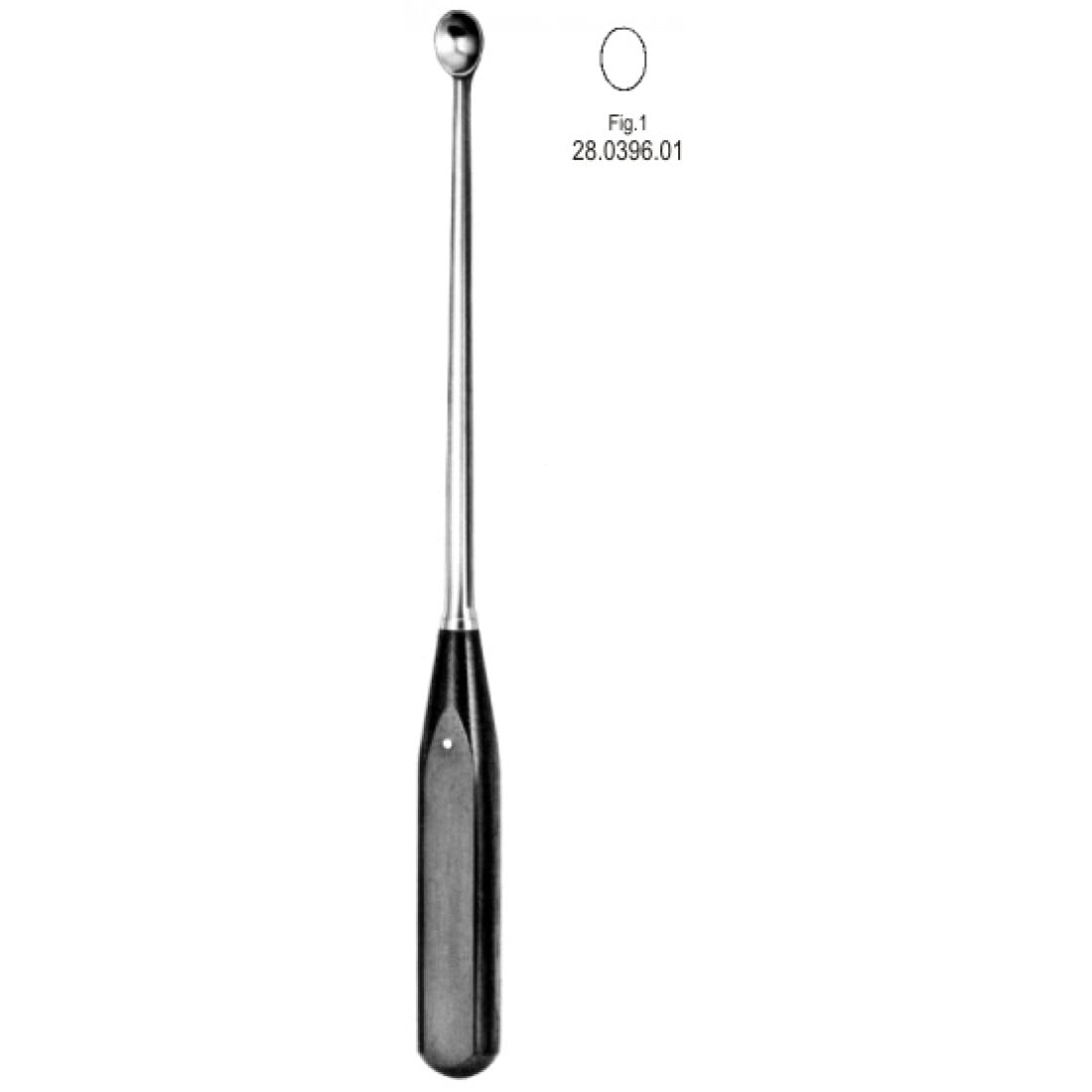 28.0396.01 Volkmann Kemik Küreti  27cm Fig.1