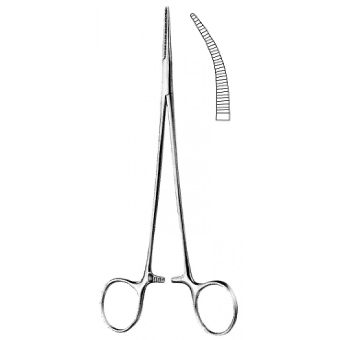 14.0081.18 Halstead Mosquito Forseps Eğri 18cm