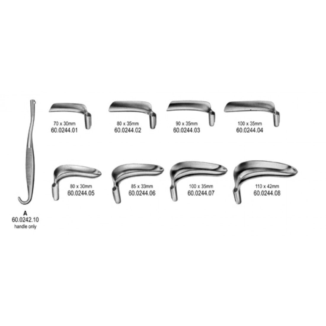 60.0242.00 Bozemann Vajinal Spekulum Komple Set