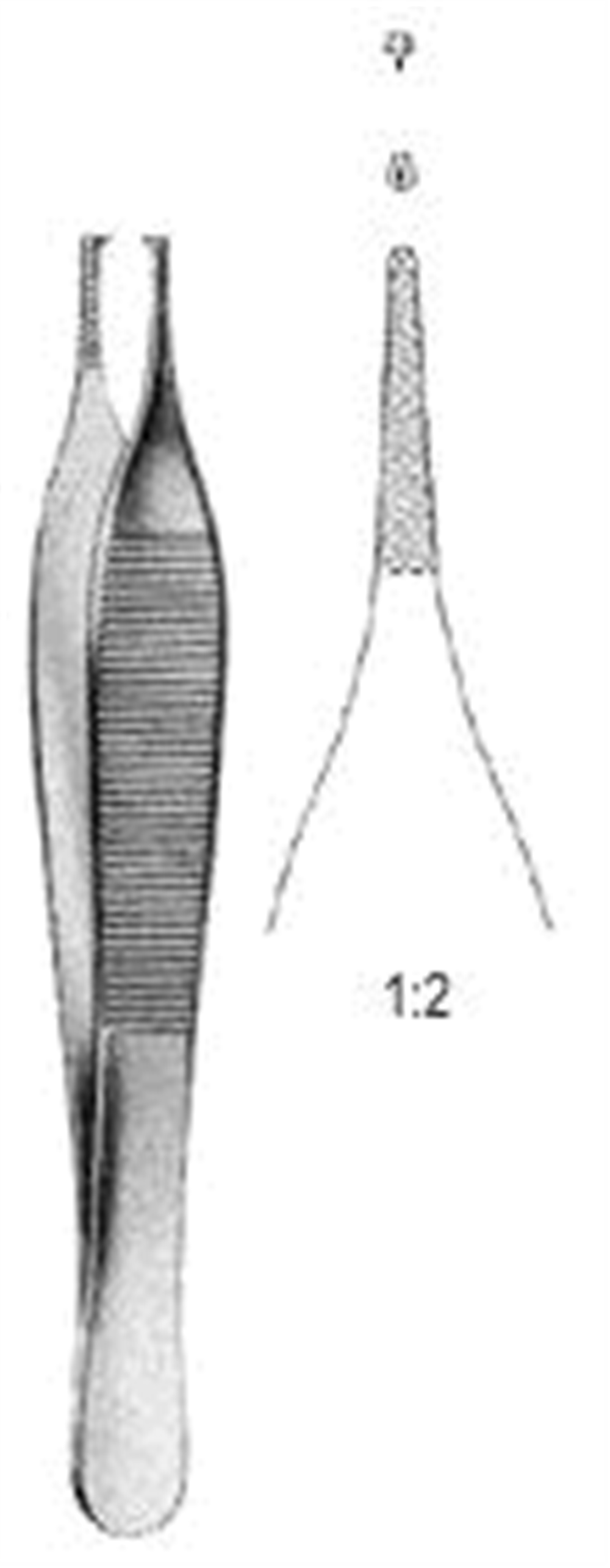 12.0250.12 Adson Doku Forsepsi 1x2T Çapraz Tırtıklı 12cm
