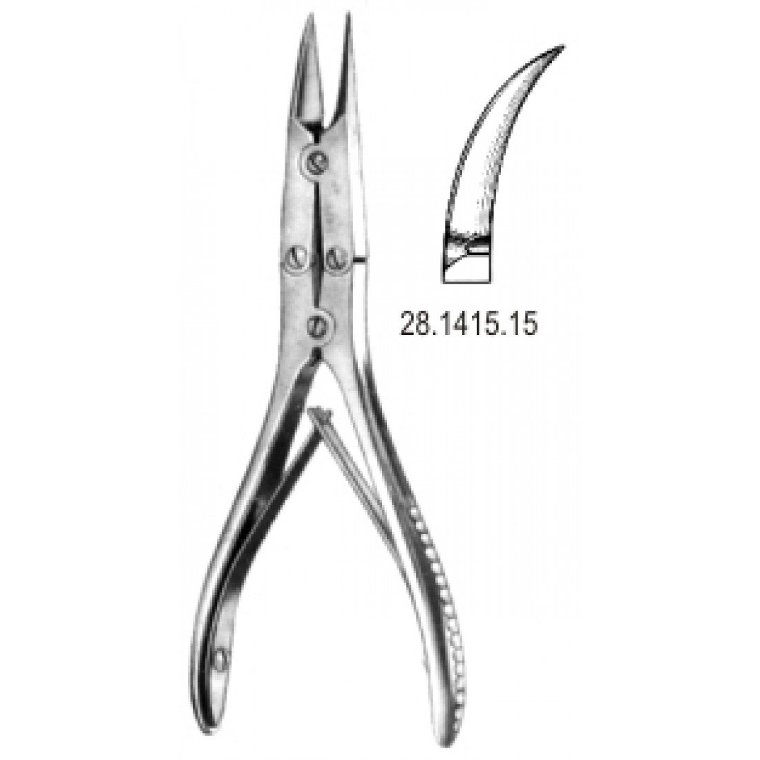 28.1415.15 Kemik Kesme Forsepsi Eğri 15cm