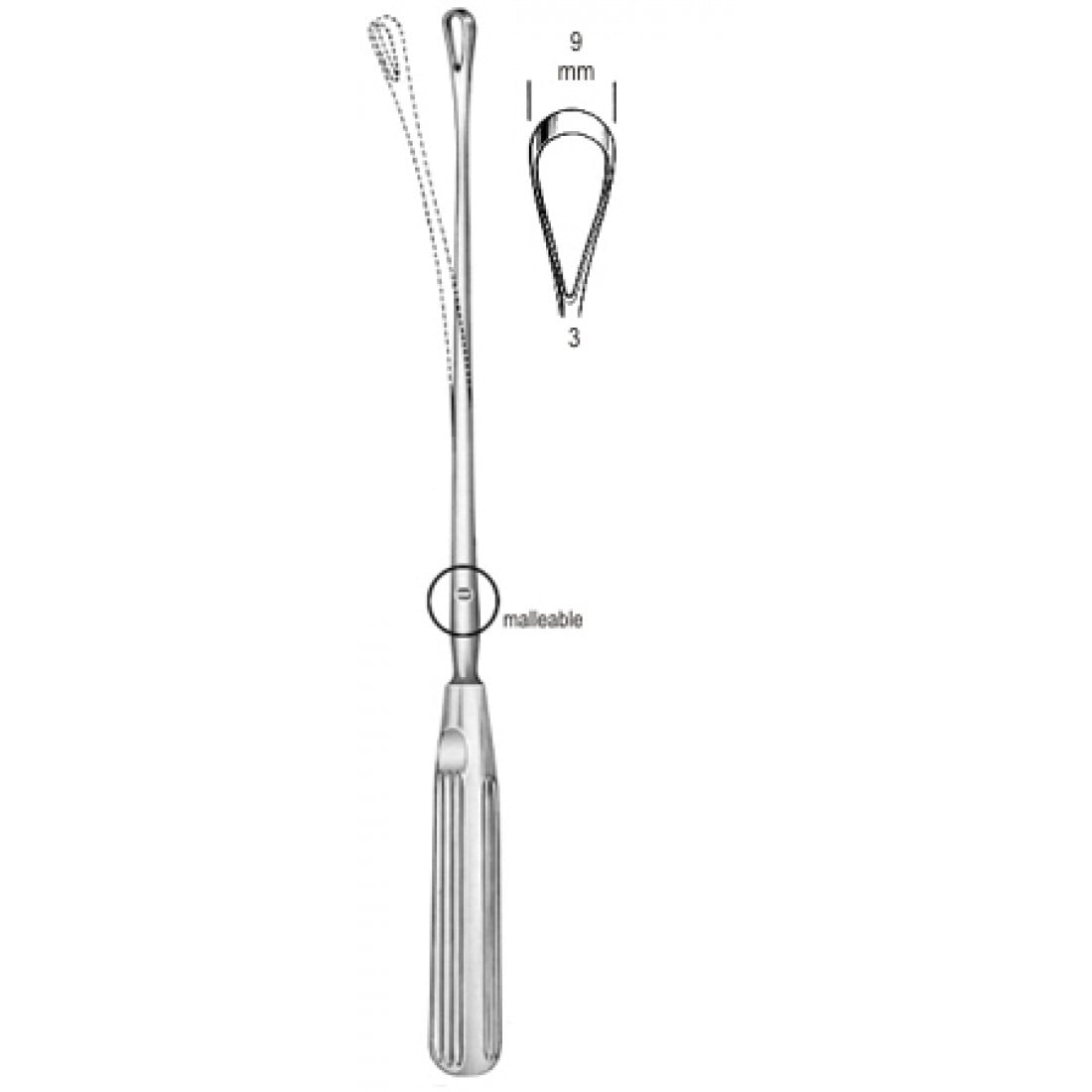 60.0844.09 Sims Rahim Küreti Bükülebilir Keskin 9mm 31cm Fig.3