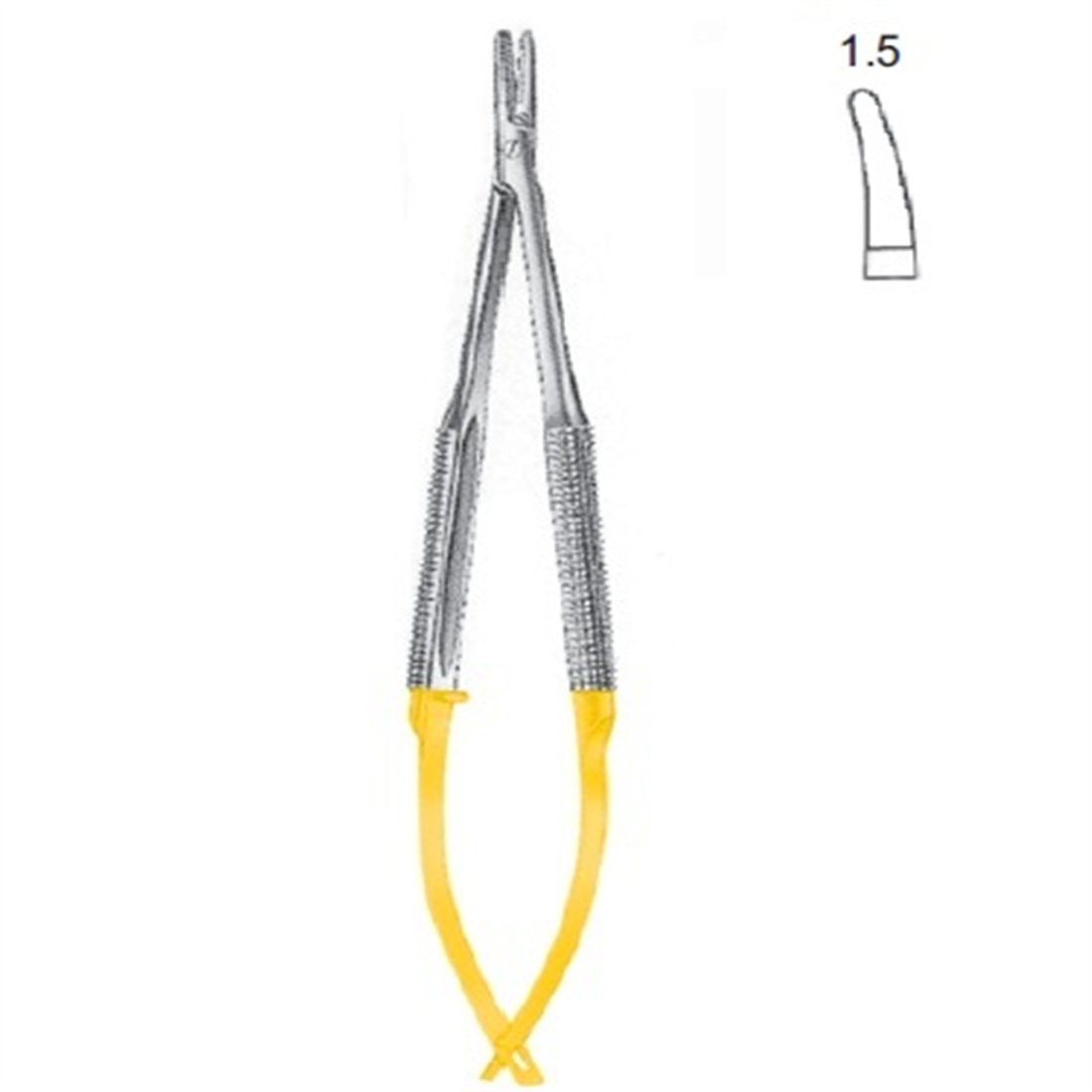 21.5973.18 Castroviejo Mikro Portegü Eğri 18cm TC 