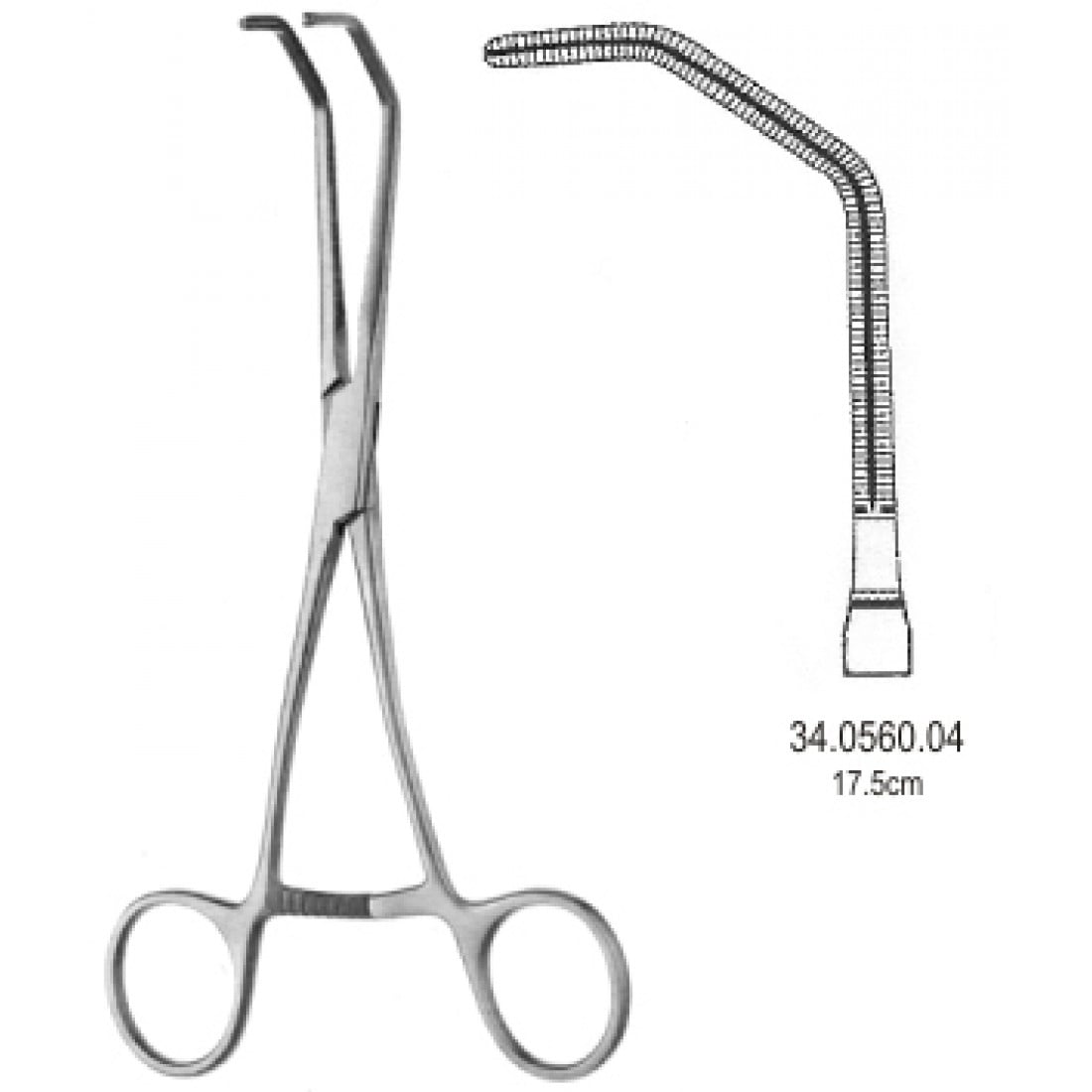 34.0560.04 Cooley Vasküler Çocuk Klempi  17.5cm