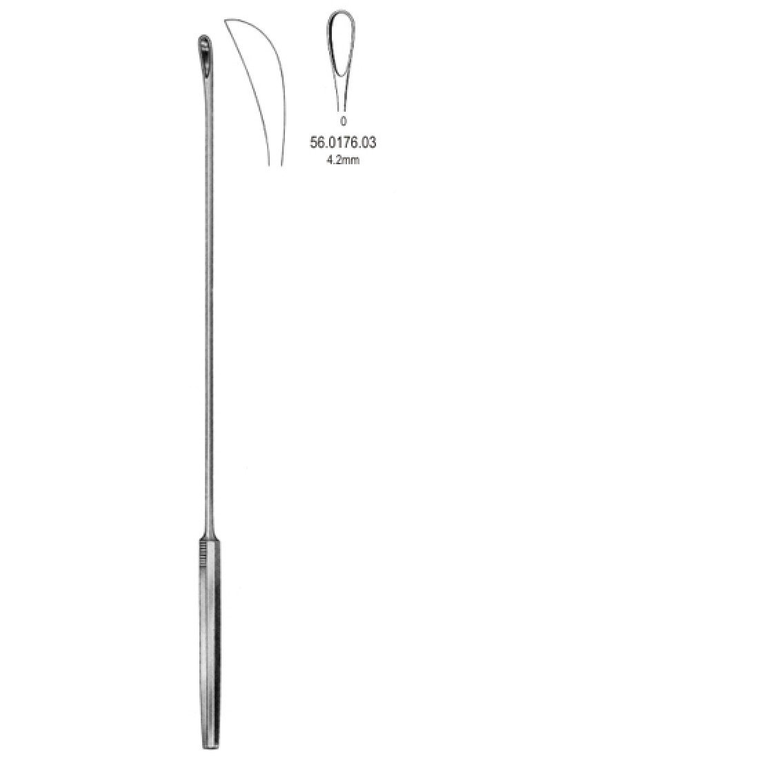 56.0176.03 Luer-Koerte Safra Taşı Kepçesi Bükülebilir 4.2mm Fig.0