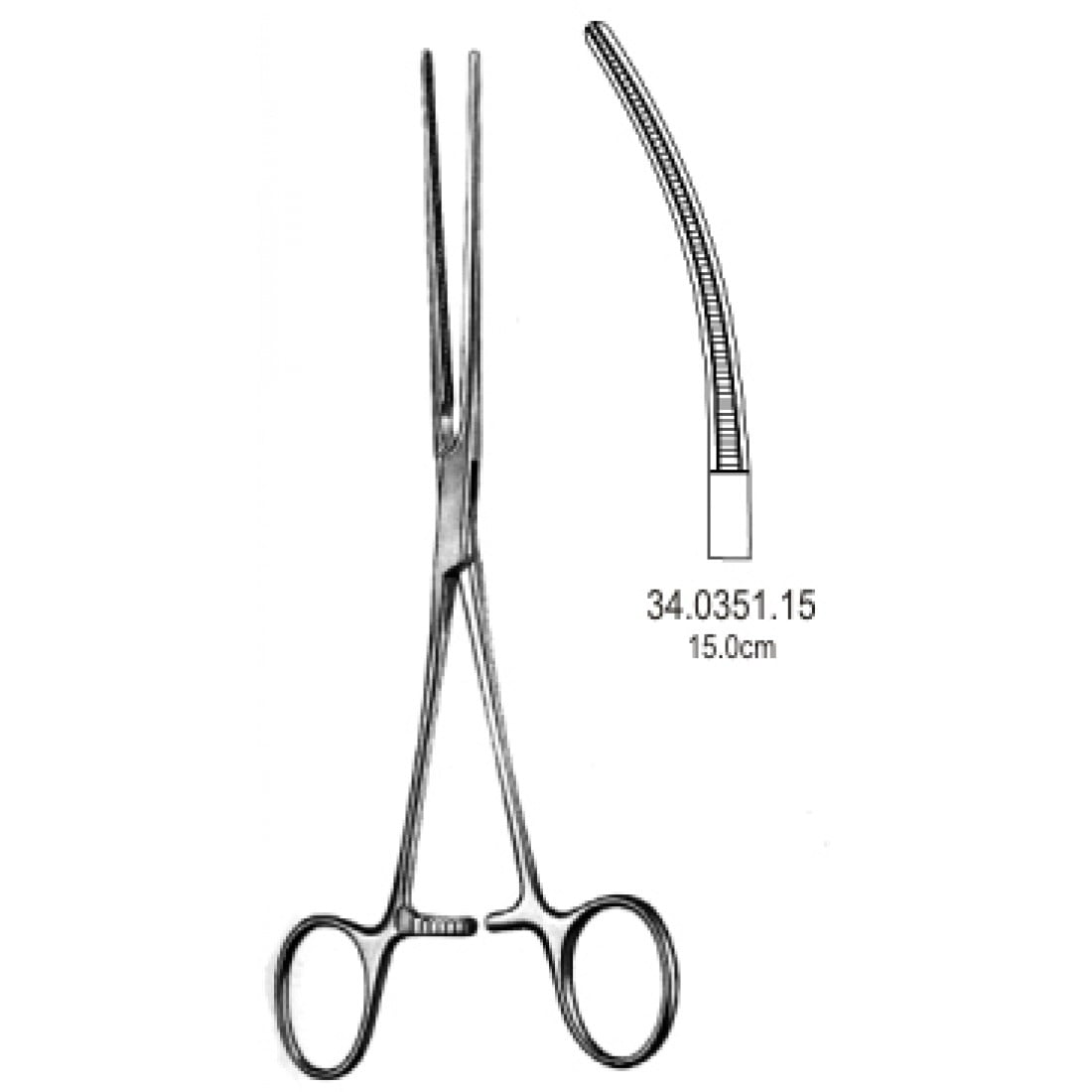34.0351.15 Bainbridge Renal Arter Forseps Eğri 15cm
