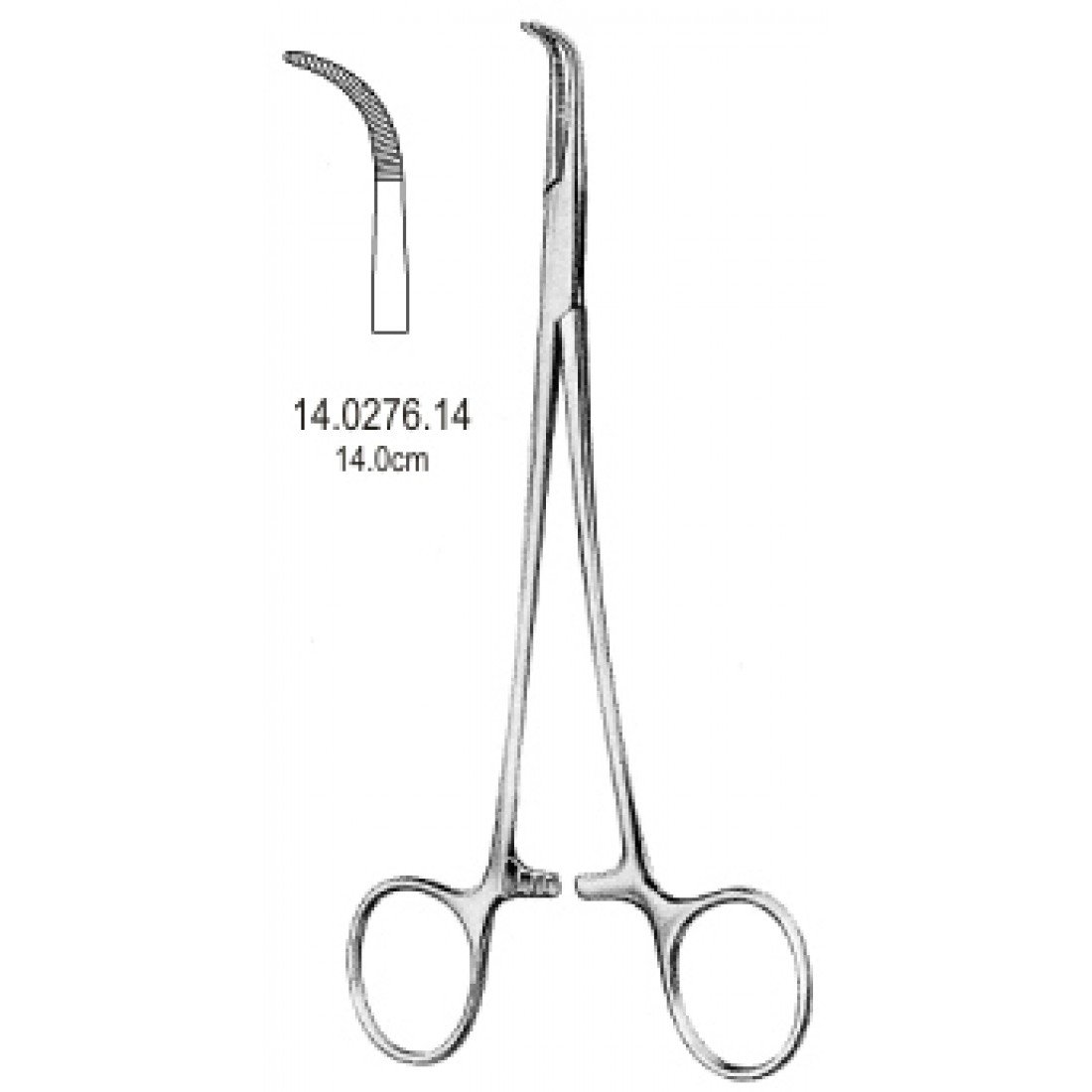 14.0276.14 Adson Baby Ligatür Forseps  Eğri 14cm