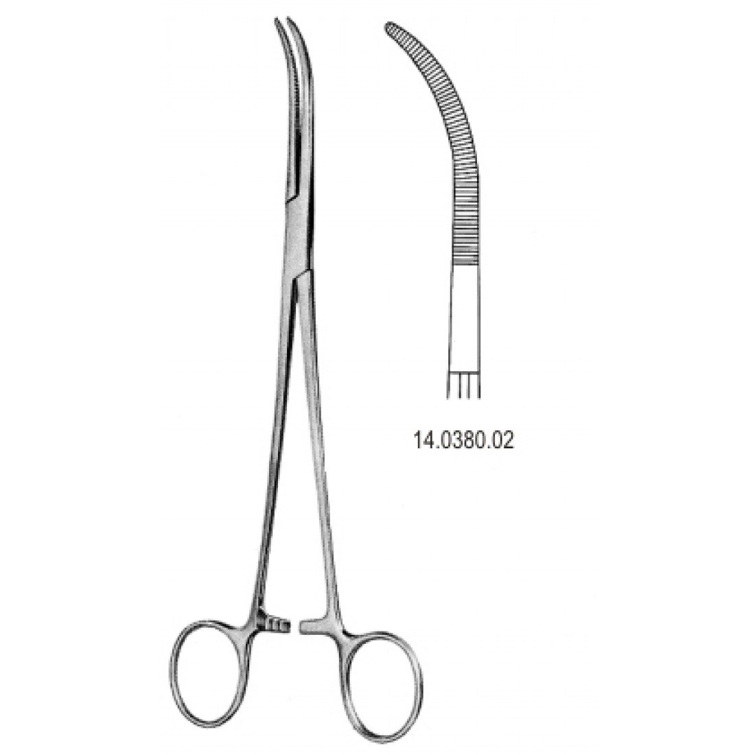 14.0380.02 Rumel Arter Forseps Eğri 23cm