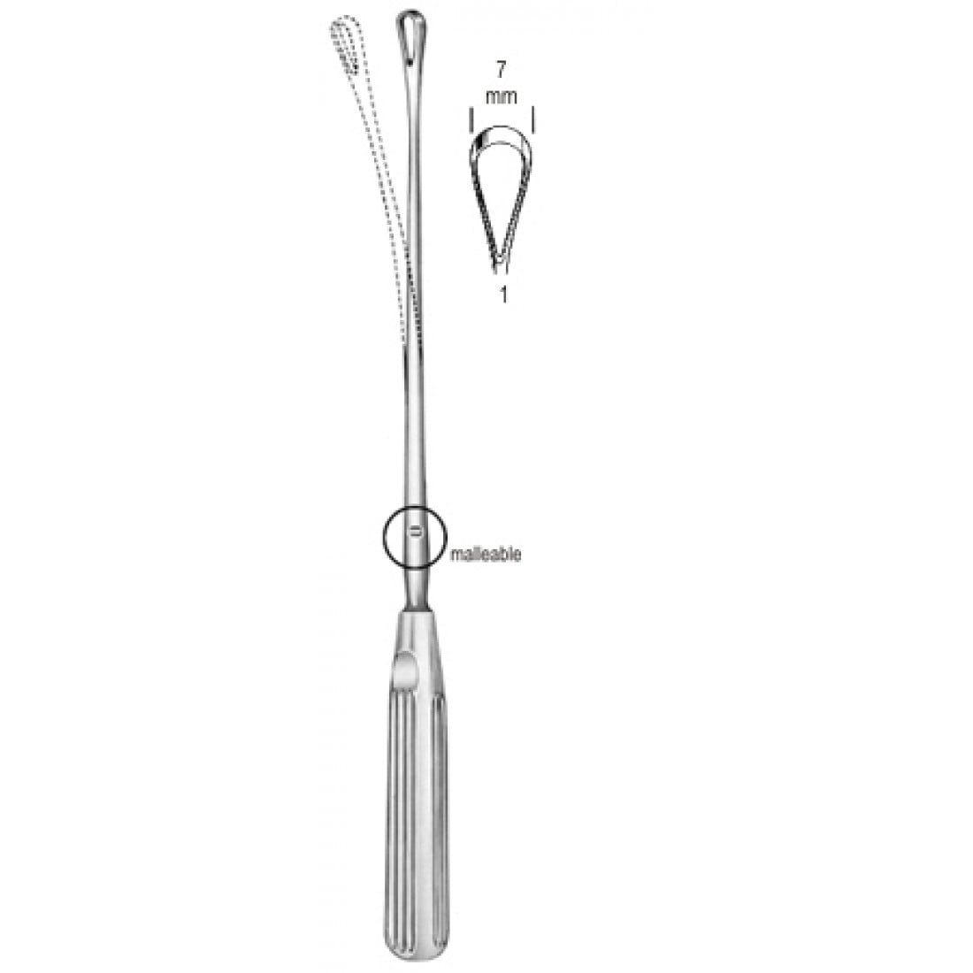 60.0844.07 Sims Rahim Küreti Bükülebilir Keskin 7mm 31cm Fig.1