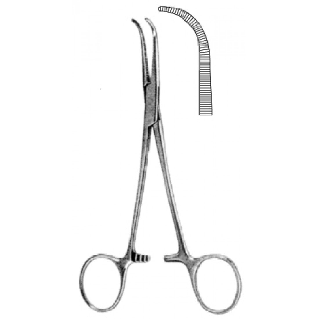 14.0126.16 Coller-Crile Hemostatik Forseps  Eğri 16cm