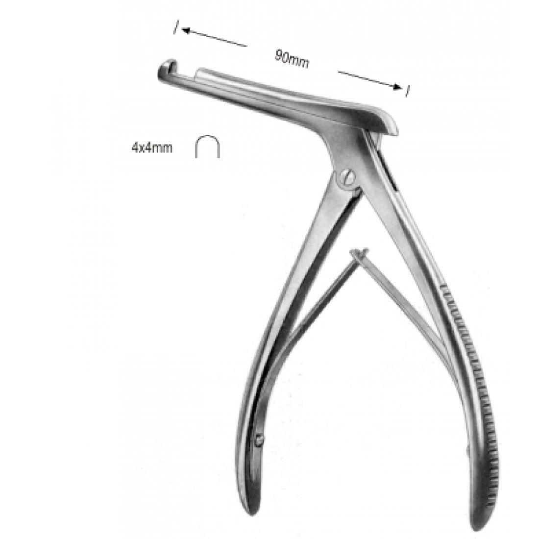 46.0310.01 Kerrison Antrum Panç 4x4mm, Şaft 85mm, 20cm