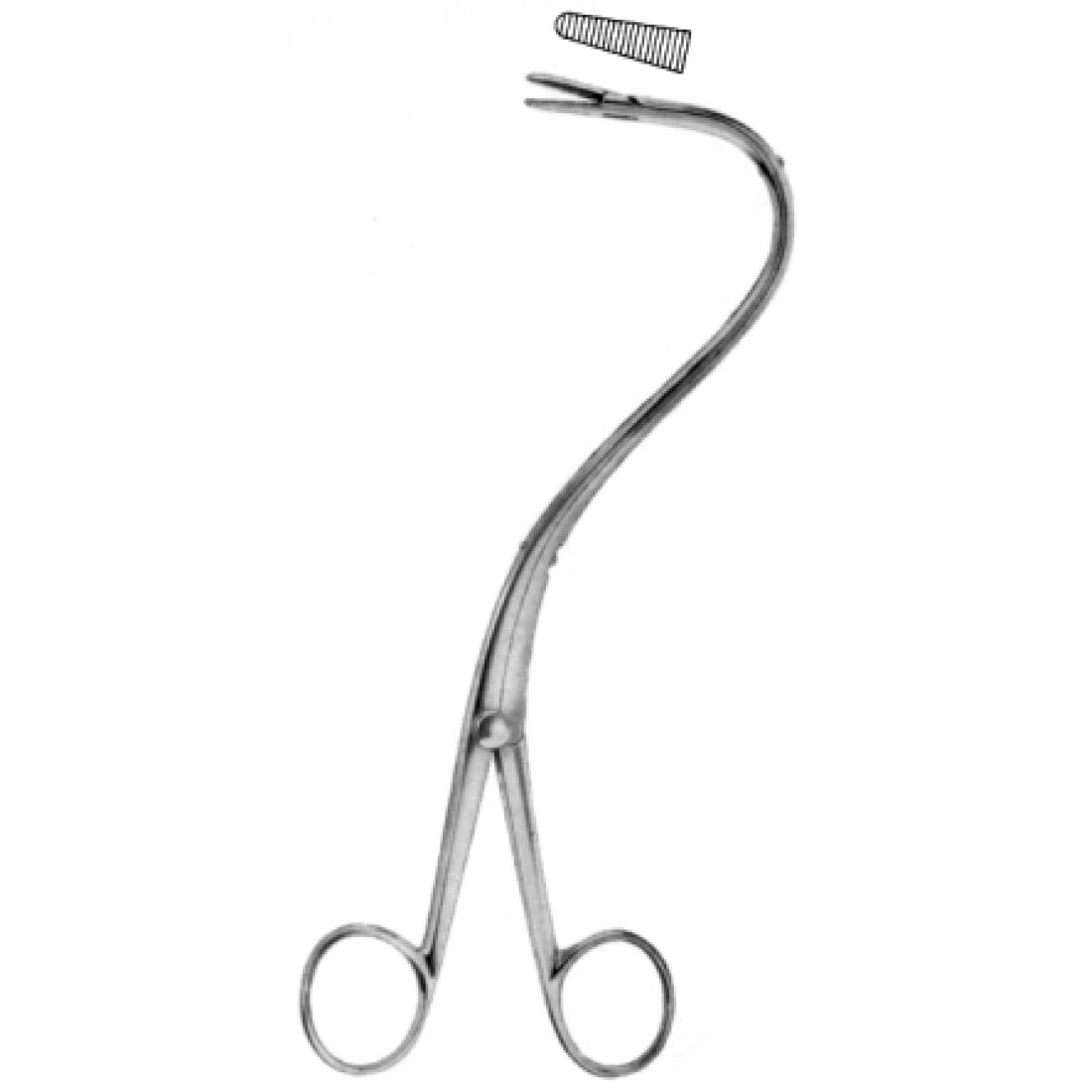 56.0120.20 Elsasser Nefrostomi Forseps Kısa Eğri 20cm
