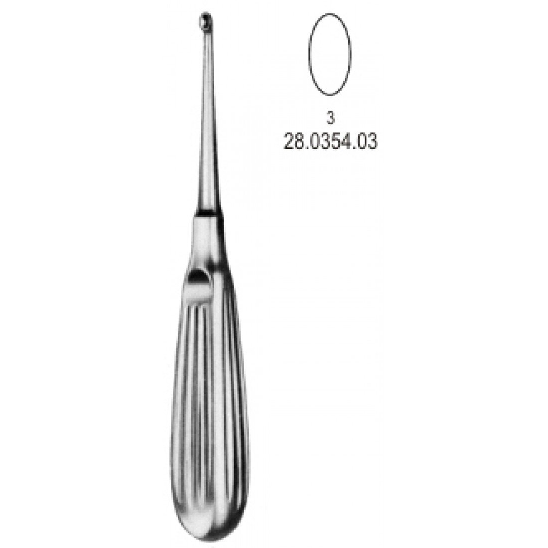 28.0354.03 Schede Kemik Küreti 17cm, Fig.3