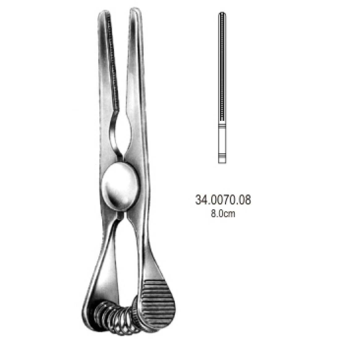 34.0070.08 Glover Buldog Klemp Atravmatik Düz 7.0cm