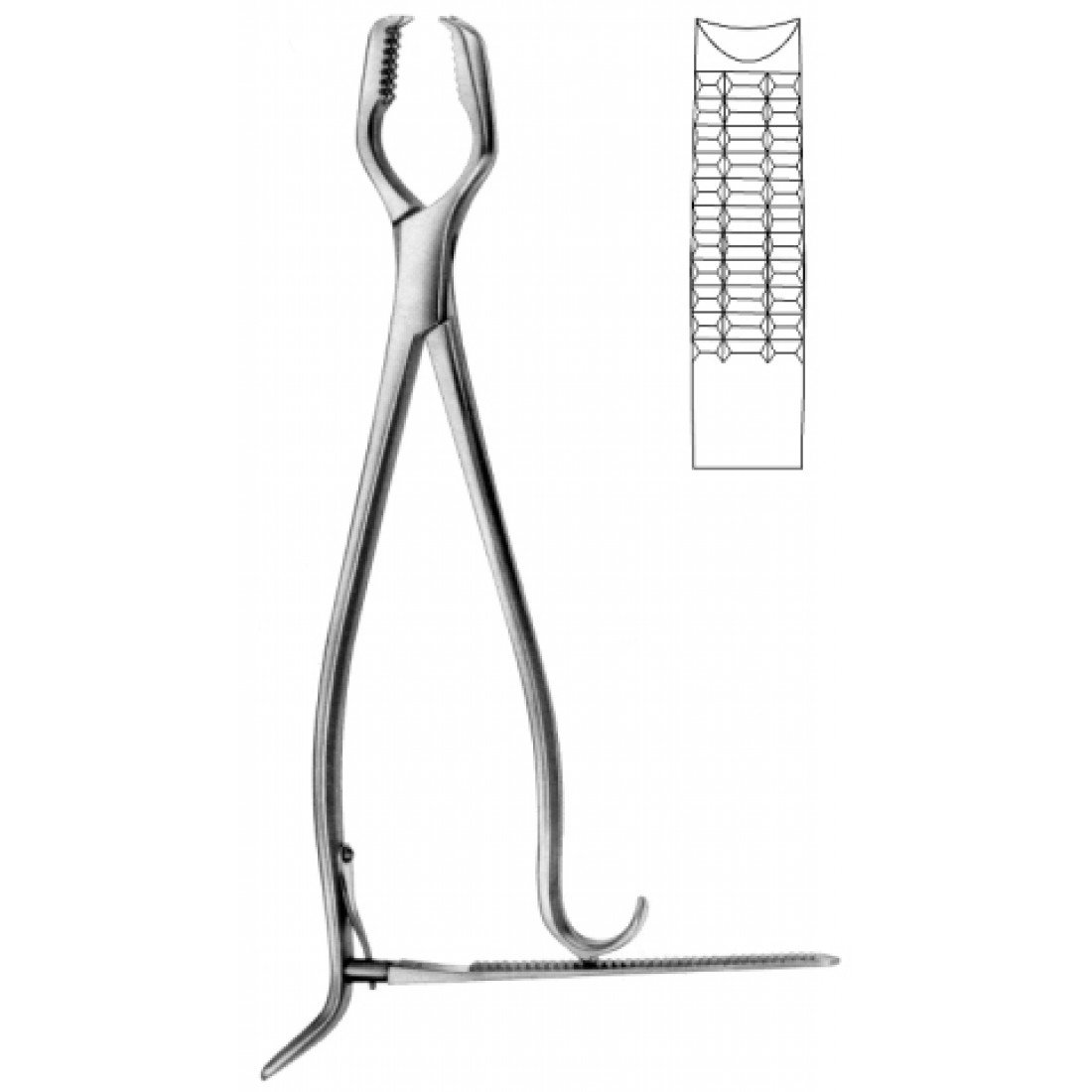 28.1006.45 Lane Kemik Tutma Forsepsi 45cm