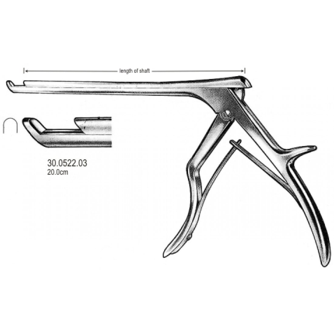30.0522.03 Colclough Panç Yukarı Açılı Kesim 3mm, 20cm