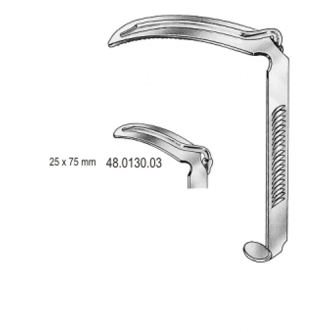 48.0130.03 Dil Basacağı,Davis Boyle Ağız Açacağı İçin Fig.3, 25x75mm