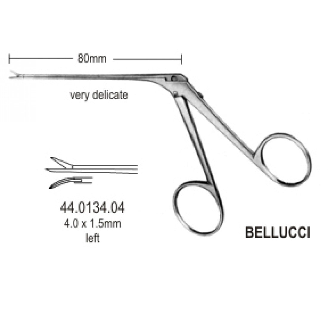 44.0134.04 Bellucci Mikro Makas Standart 5.5mm Sola Açılı