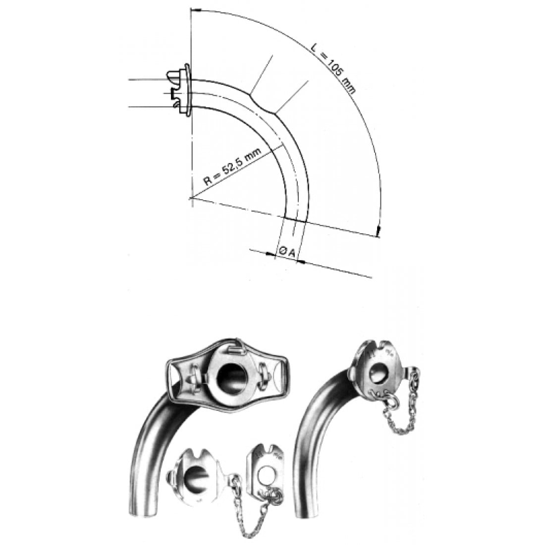 32.0220.10 Trakeotomi Tüp Gümüş Ø10mm, Fig.2