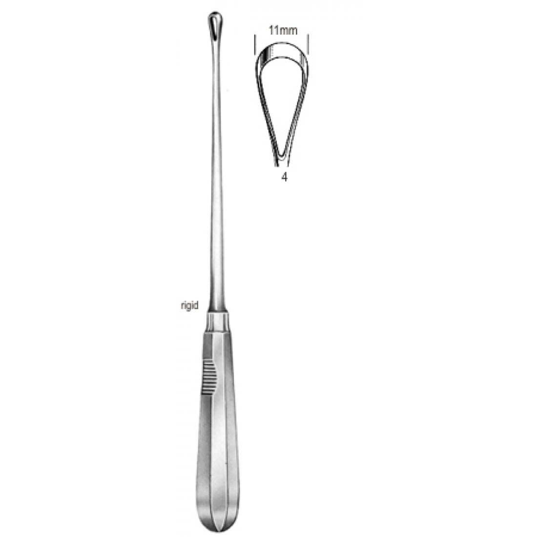 60.0852.11 Recamier Küret Sert Künt 11mm, 31cm Fig.4