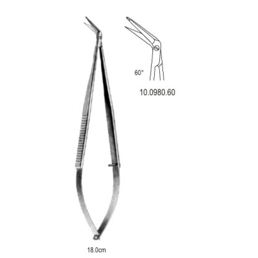 10.0980.60 Mikro Makas 60ø açılı 18cm