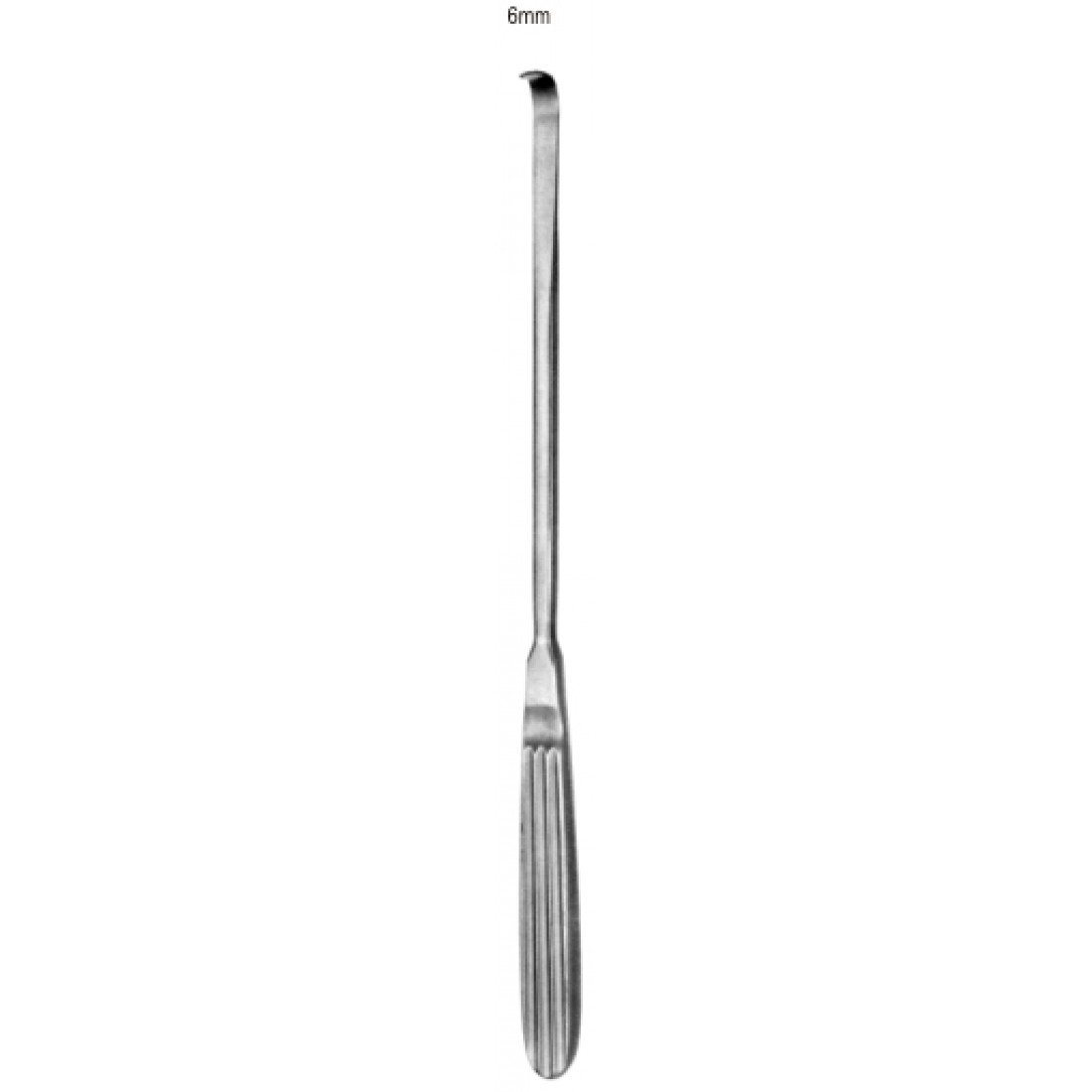 49.0476.24 Periost Elevatör  Eğri Keskin 6mm, 24cm