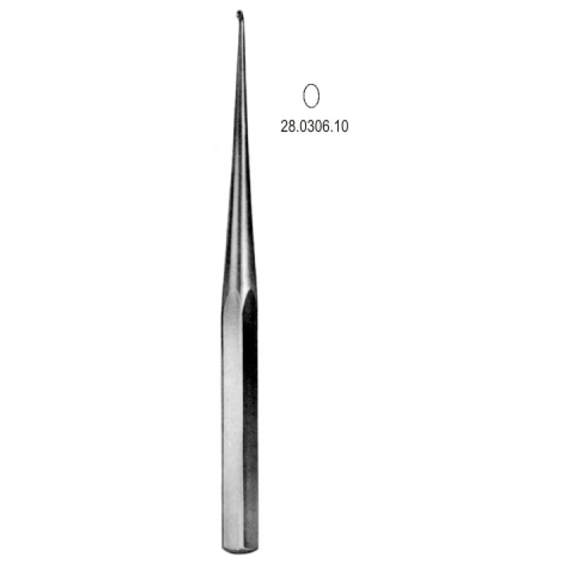 28.0306.10 Bruns Kemik Küreti  23cm, Fig.0