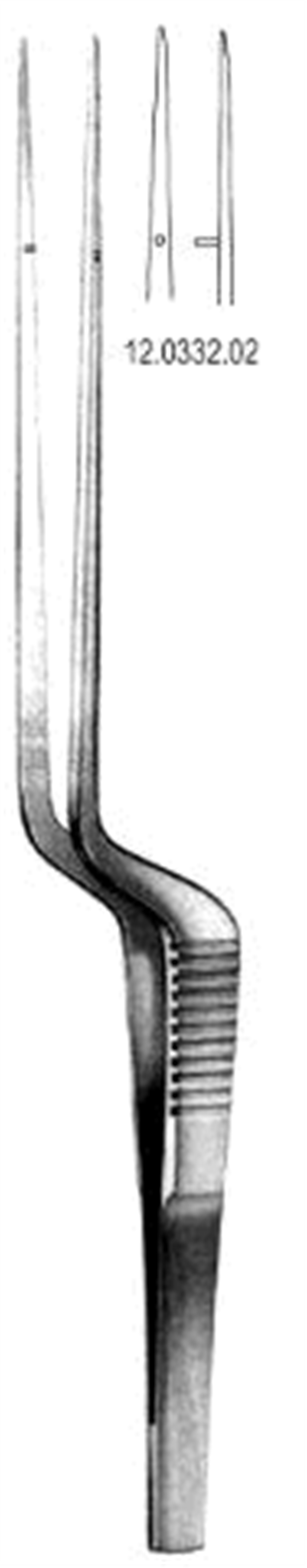 12.0332.02 Mikro Forseps İnce bayonet 0.6mm, 18.5cm