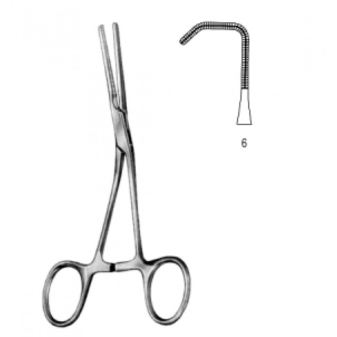 34.0632.06 Yenidoğan & Çocuk Klemp Açılı İnce Fig.6 13.5cm