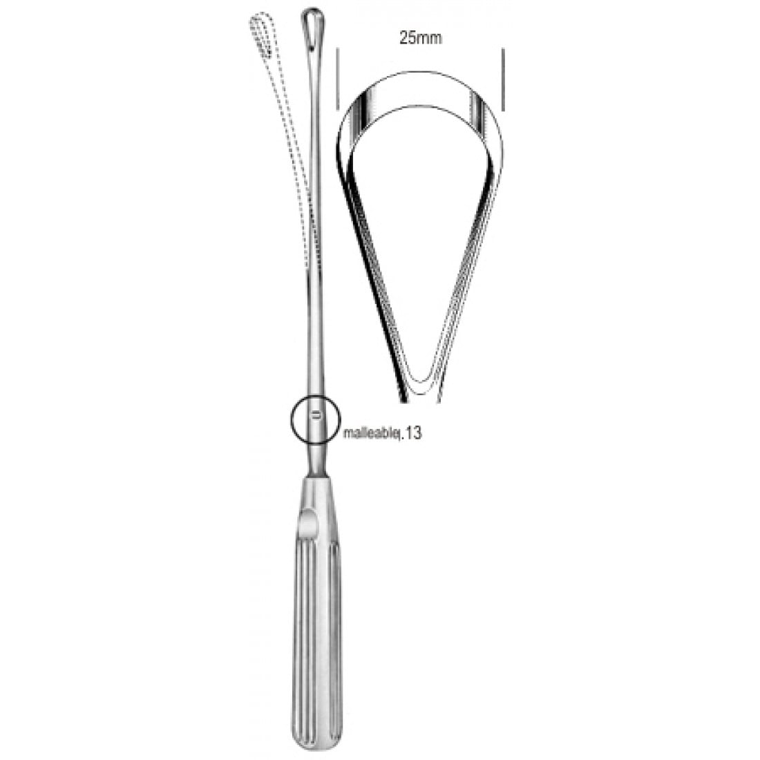 60.0846.25 Sims Rahim Küreti Bükülebilir Künt 25mm 31cm Fig.13