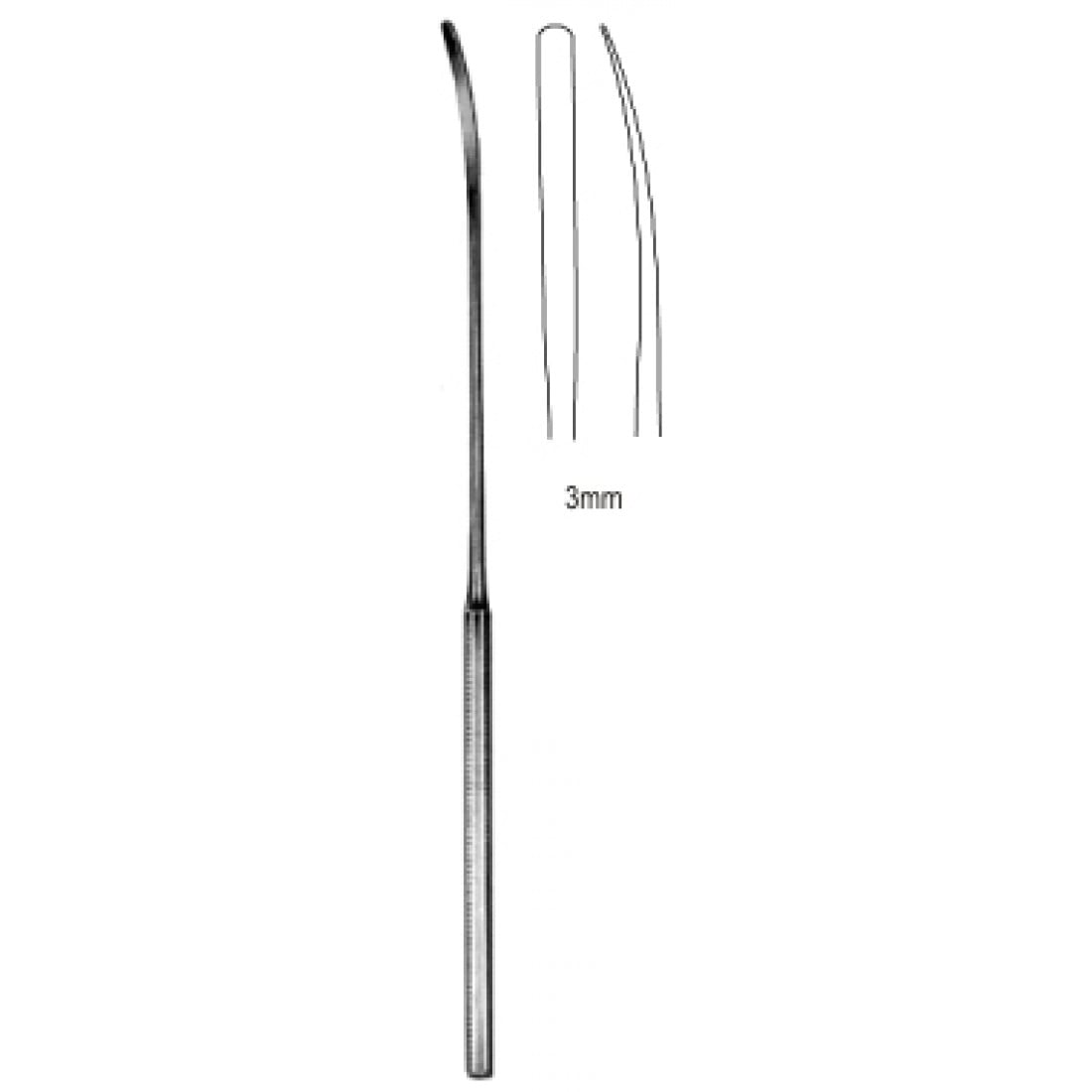 34.0800.21 Vasküler Spatula 3mm, Künt 21.5cm